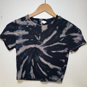 Tie-Dye Black and Gray Women's Top
